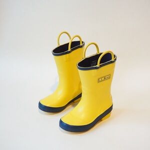 L.L. Bean Toddlers Yellow/Navy Rainboots - Size 8
